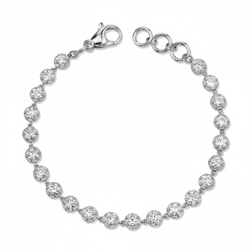 Luxurious Moissanite Tennis Bracelet | S925 Sterling Silver | 18K Gold Plated | 6.5"+1" (16.5+2.5cm)