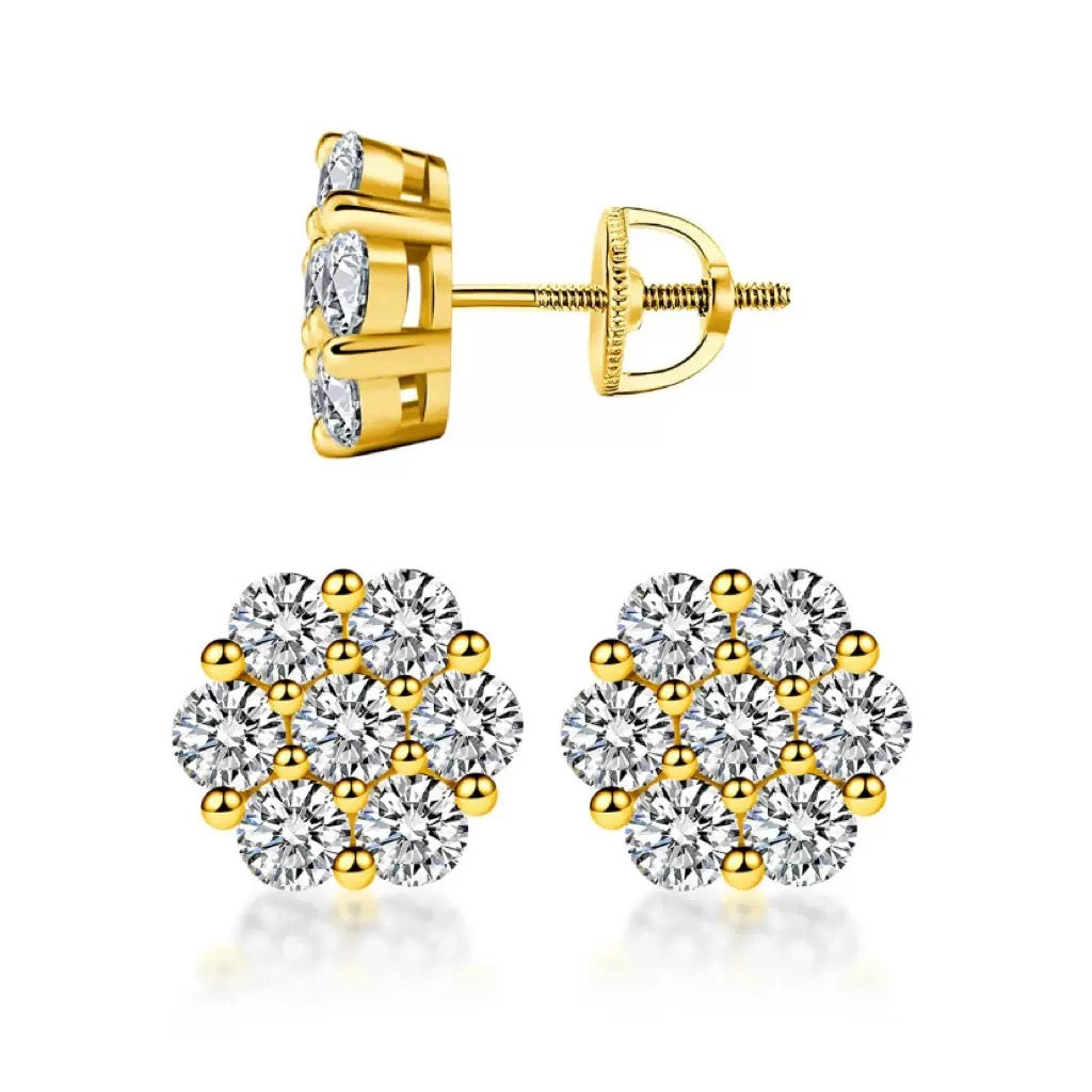 2.1ctw Round Moissanite Stud Earrings | S925 Sterling Silver Secure Screw Back | D-Color VVS1 Lab Diamond Solitaire Earrings | Fuse Jewelry