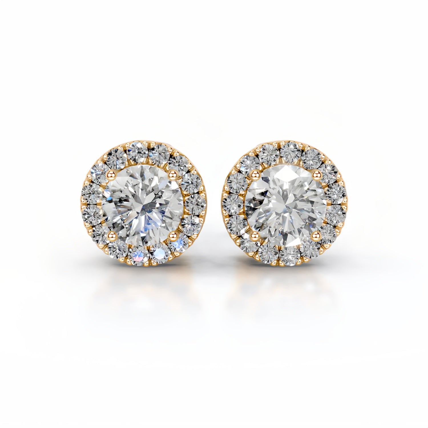2 Carat Total Moissanite Stud Earrings | 1ct Each (6.5mm) | S925 Sterling Silver | Lightweight Starline Design
