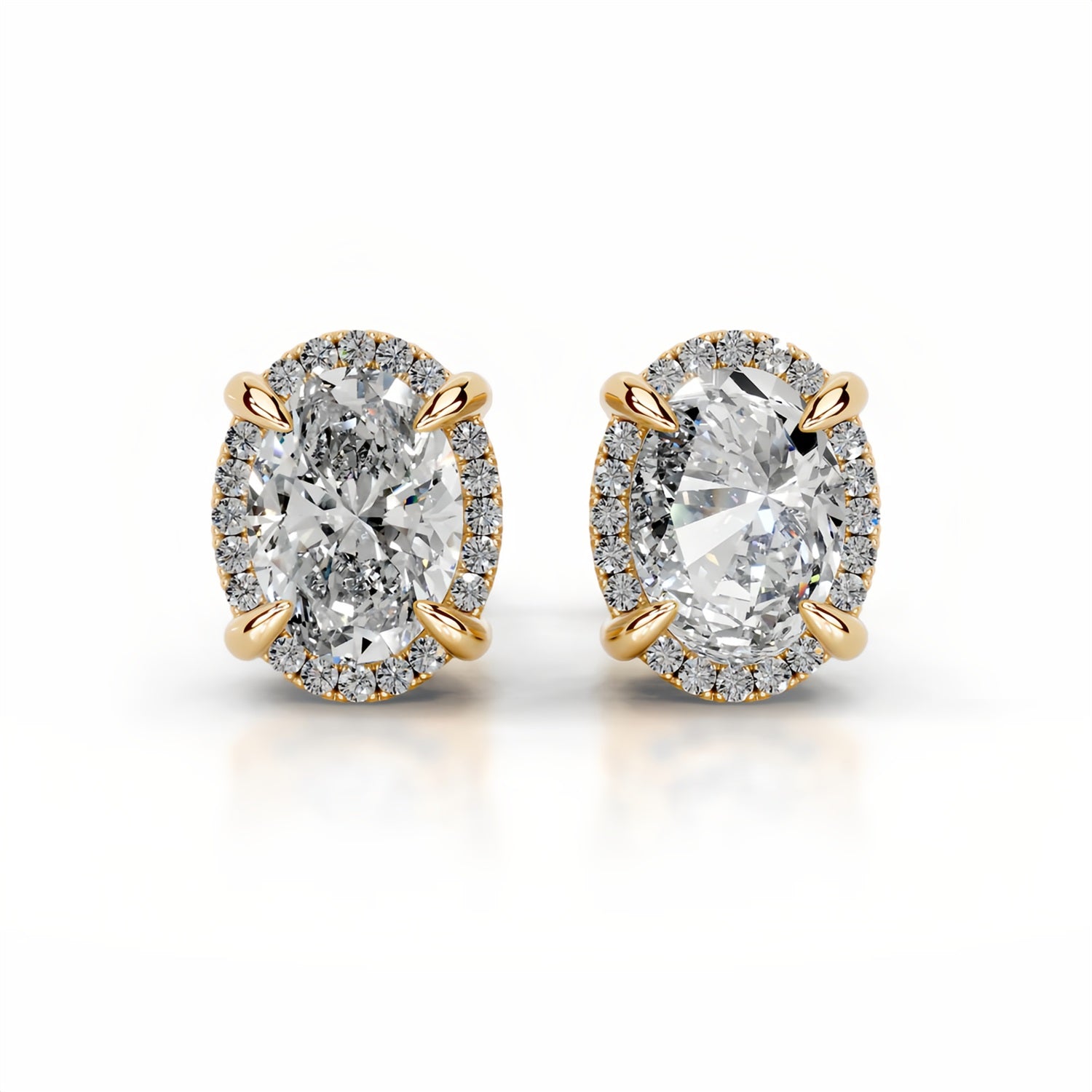 2 Carat Total Oval Cut Moissanite Stud Earrings | 1ct Each (5x7mm) | S925 Sterling Silver | Starline Design