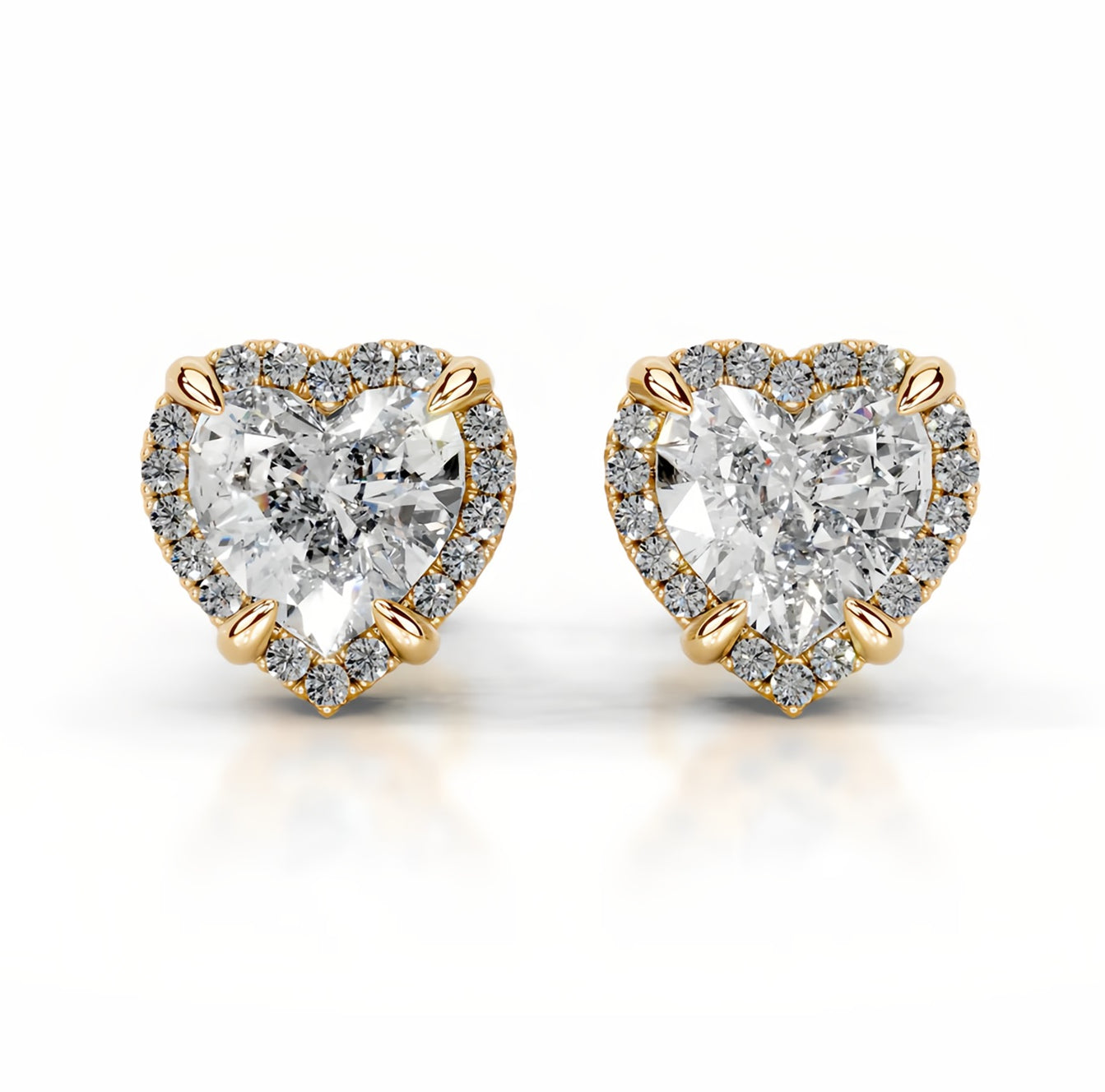 2 Carat Total Heart Cut Moissanite Stud Earrings | 1ct Each (6.5mm) | S925 Sterling Silver | Starline Design