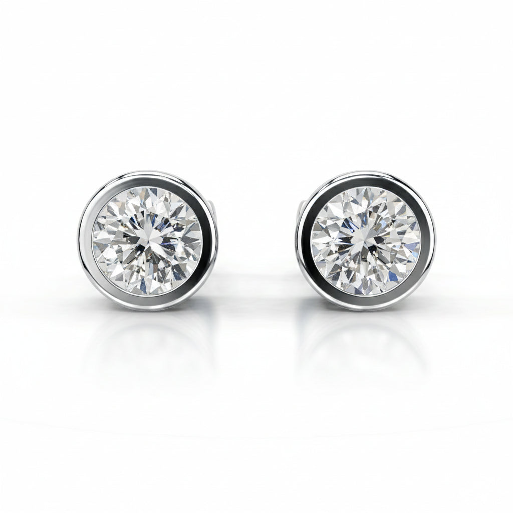 2 Carat Total Moissanite Stud Earrings | 1ct Each (6.5mm) | S925 Sterling Silver | Starline Design