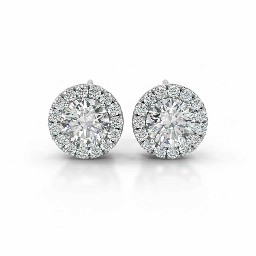 2 Carat Total Moissanite Stud Earrings | 1ct Each (6.5mm) | S925 Sterling Silver | Lightweight Starline Design