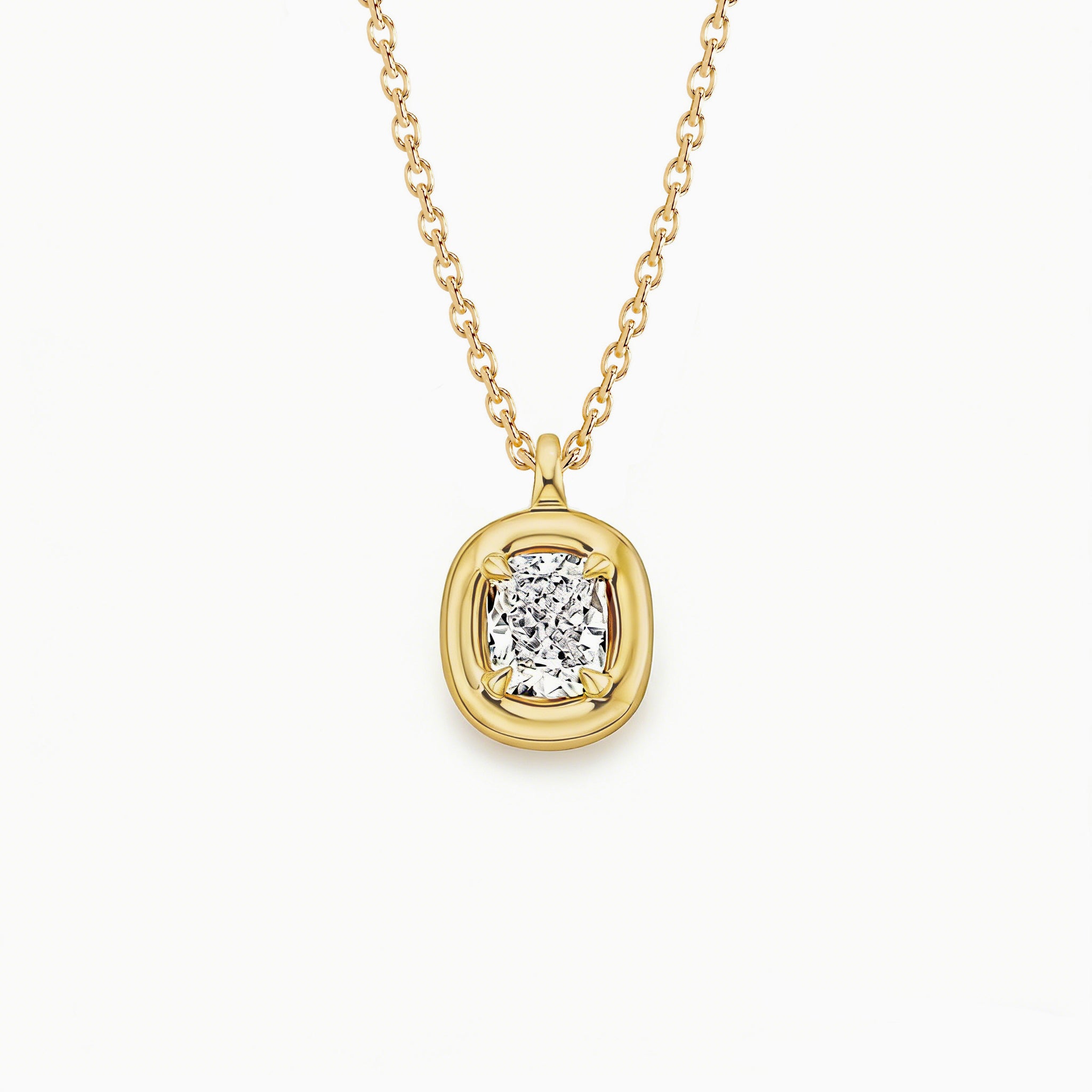 1 Carat Cushion Cut Moissanite Pendant Necklace | S925 Sterling Silver | 16"+2" (40+5cm)