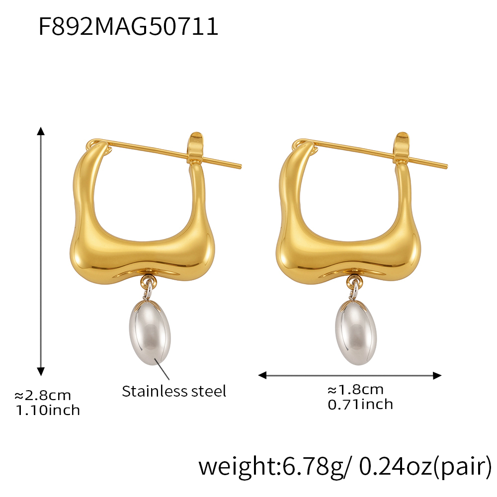 Abstract Two-Tone Irregular Liquid Hoop Earrings – 18K Gold Plated Stainless Steel
