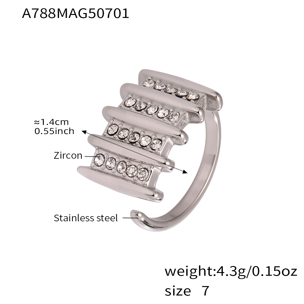 Radiant Tiered Zircon Statement Ring - Hypoallergenic 18K Gold Plated Stainless Steel